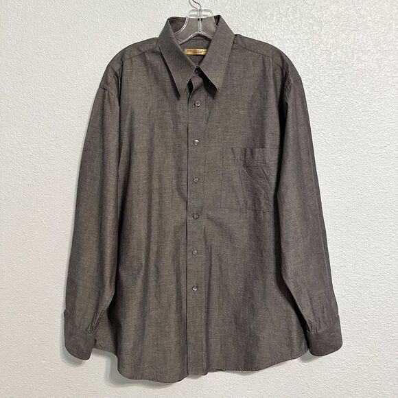 Donna Karan Other - Donna Karan Signature Dress Shirt Mens Size 16 34-35 Grey Cotton Long Sleeve